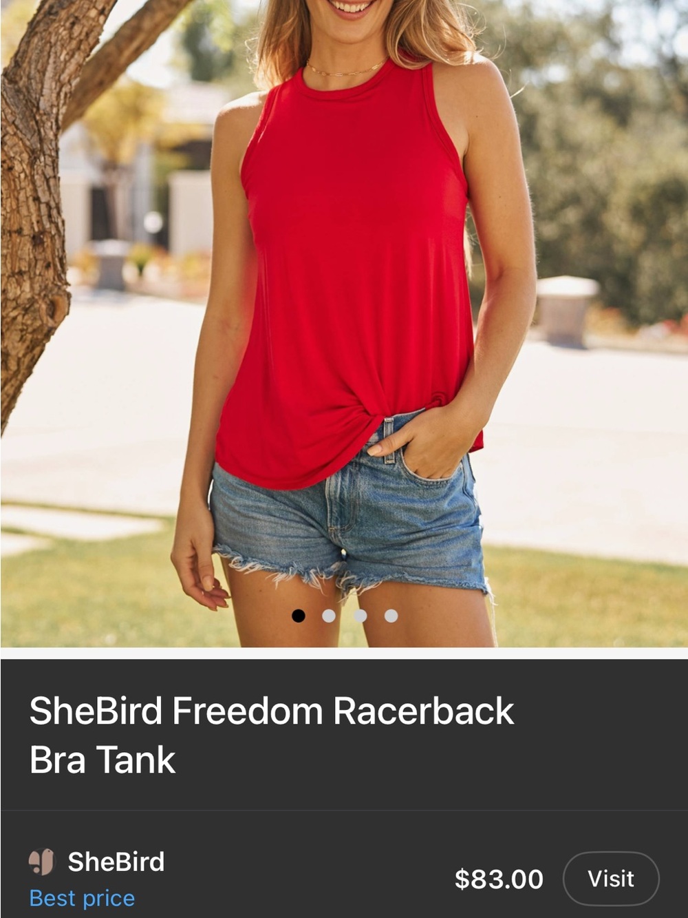 SheBird Freedom Racerback Tank in Red